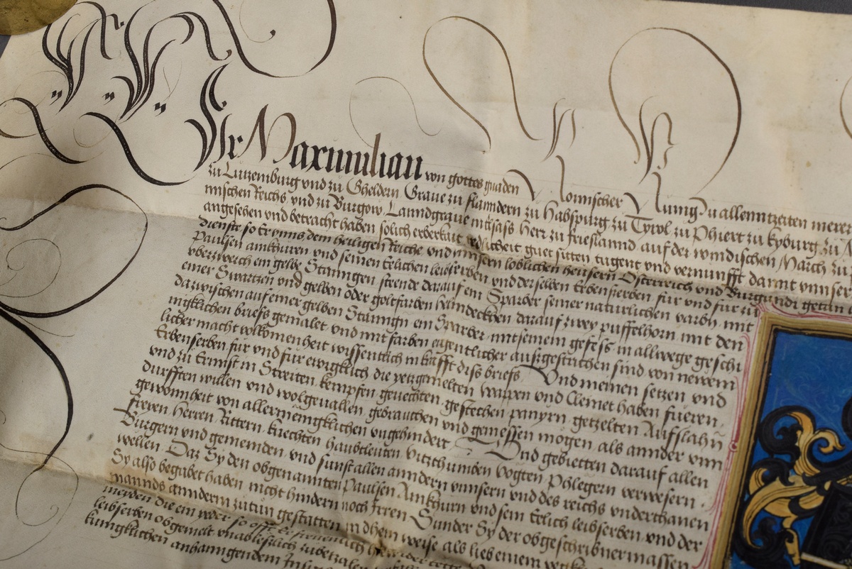 Illuminierte Urkunde zur Ernennung in den Ritter | Illuminated document for the appointment to knig - Image 4 of 7