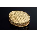 Ovale GG 750 Pillendose im Flechtdesign, Italien 20. | Oval GG 750 wickerwork pillbox, Italy 20th c