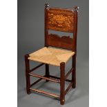 Vierländer Stuhl mit intarsierter Lehne, bez.: " | Vierländer chair with inlaid backrest, inscribed