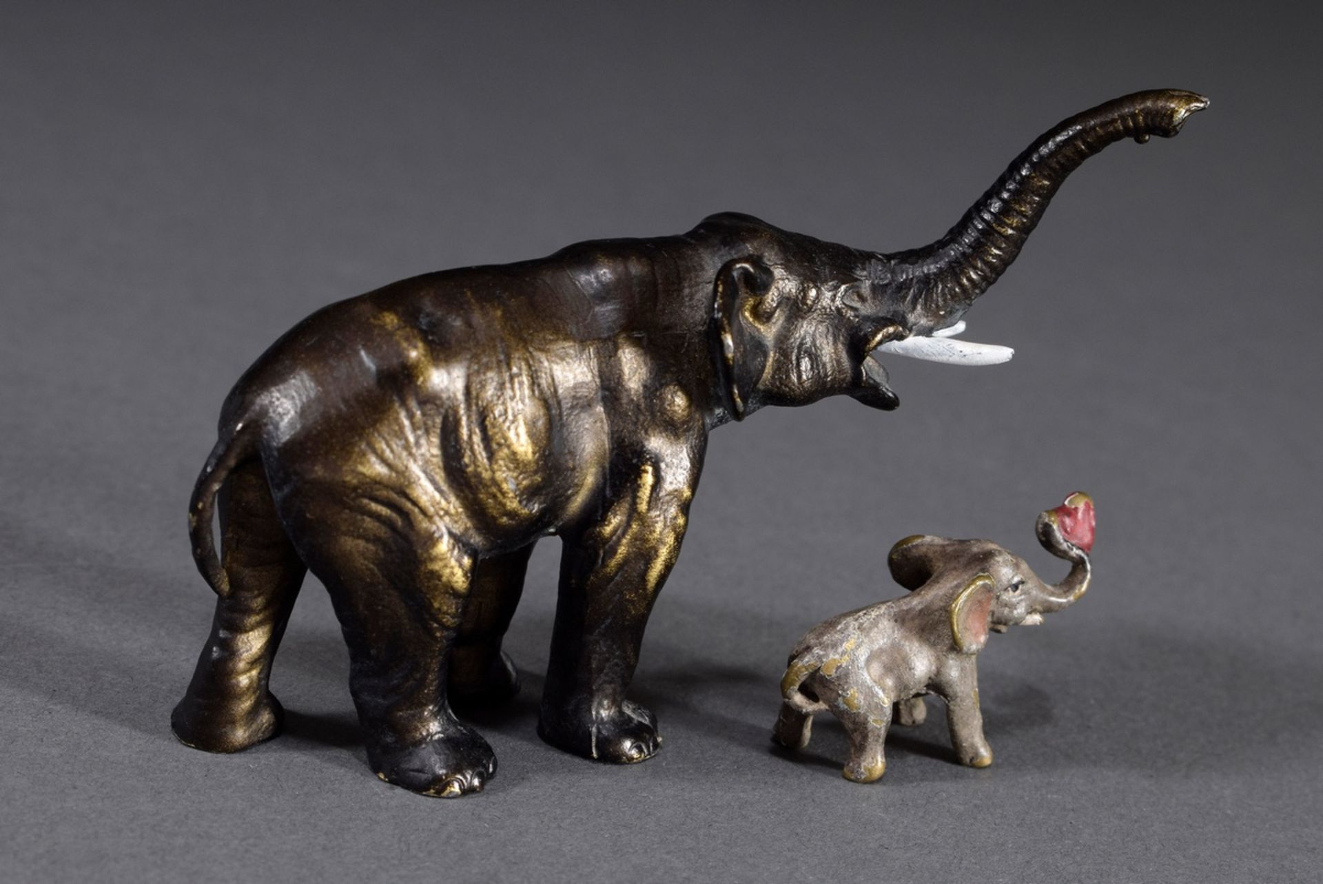 2 Diverse Bronze Miniaturen "Elefanten", z.T. fa | 2 Various bronze miniatures "Elephants", partly - Bild 3 aus 5