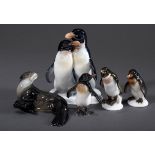 5 Diverse Rosenthal Figuren "Pinguine" und "Seeh | 5 Various Rosenthal figurines "Penguins" and "Se
