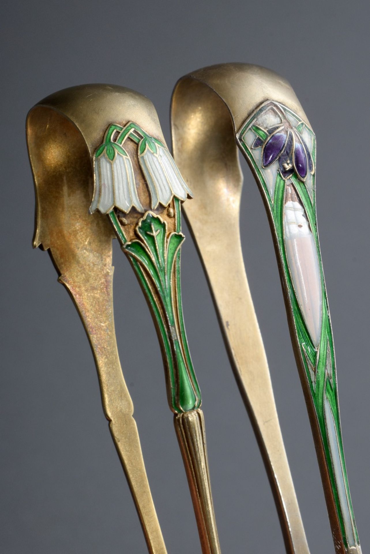 4 Diverse Teile Jugendstil Zuckerzangen und Mokk | 4 Various pieces of Art Nouveau sugar tongs and - Image 3 of 6