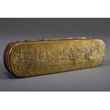 Iserlohner Schnupftabakdose mit Reliefdekor, sch | Iserlohn snuff box with relief decoration, on th