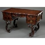 Ungewöhnlicher Spätbiedermeier Schreibtisch mit | Unusual late Biedermeier desk with optical inlay