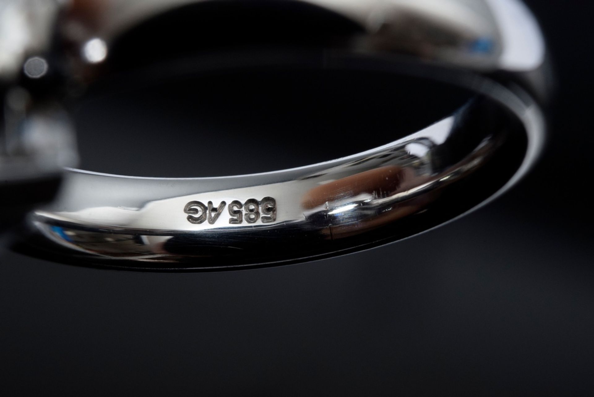 WG 585 Ring mit feinem Aquamarin im Scherenschlif | WG 585 ring with fine scissor-cut aquamarine (a - Image 4 of 4