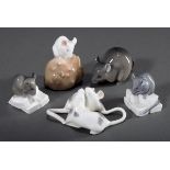 5 Diverse Royal Copenhagen Figuren "Mäuse", poly | 5 Various Royal Copenhagen figures "Mice", polyc