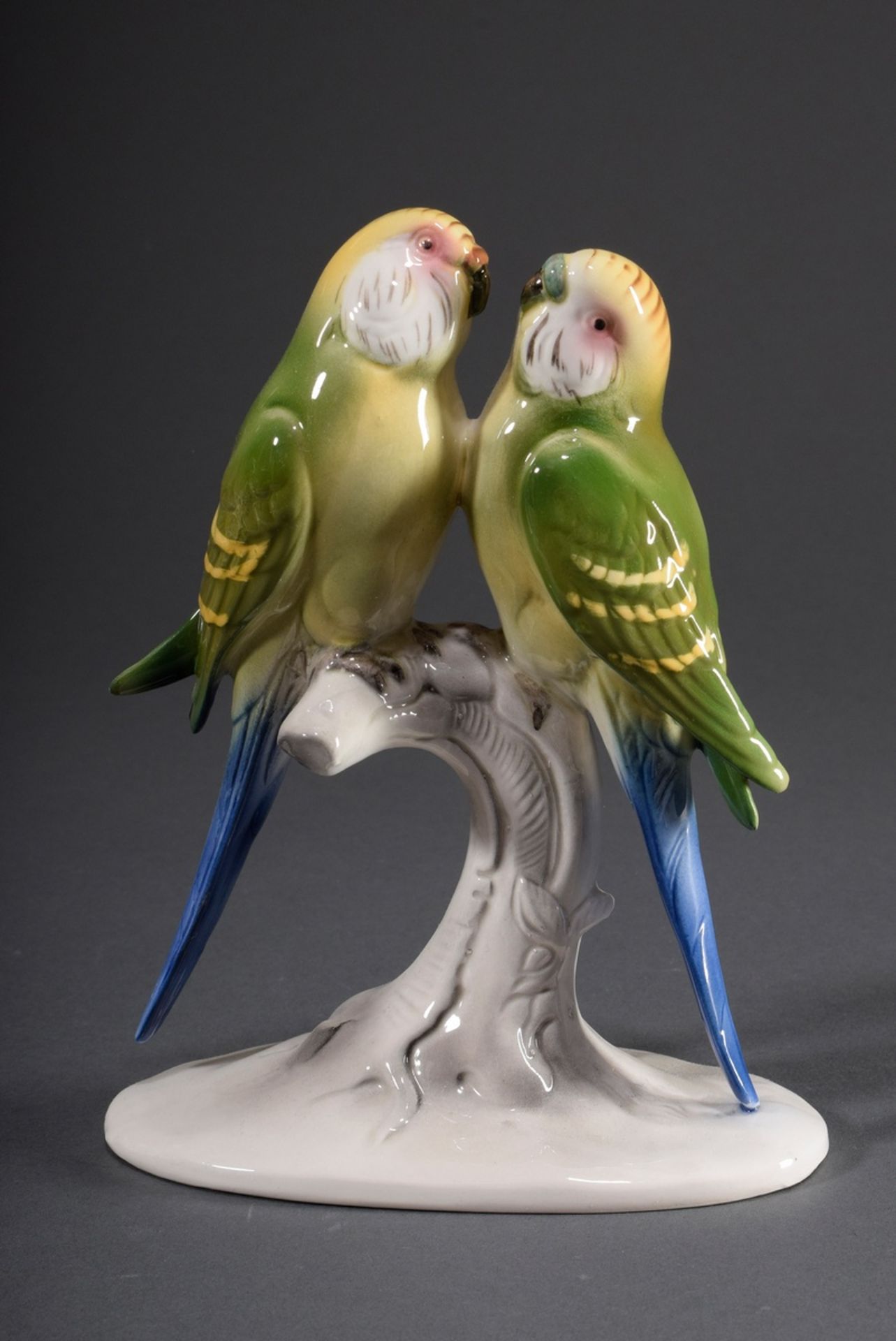 3 Diverse Ens Porzellan Gruppen "Reiher", "Welle | 3 Various Ens porcelain groups "Herons", "Budger - Image 2 of 10