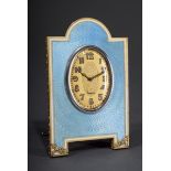 Tischuhr in rechteckigem Gehäuse mit halbrundem | Table clock in rectangular case with semi-circul