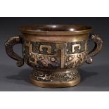 Chinesischer Bronze Censer "Gui" mit archaischem | Chinese bronze censer "Gui" with archaic decorat