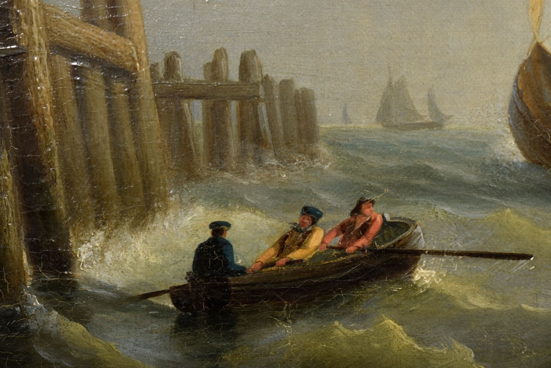 Unbekannter Künstler des 19.Jh., "Holländische K | Unknown artist of the 19th century, "Dutch coast - Image 3 of 6