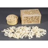2 Diverse chinesische Elfenbein Dosen, rund und | 2 Various Chinese ivory boxes, round and angular