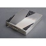 Art Deco Etui mit geometrischer Dekoration in sc | Art Deco case with geometrical decoration in bla