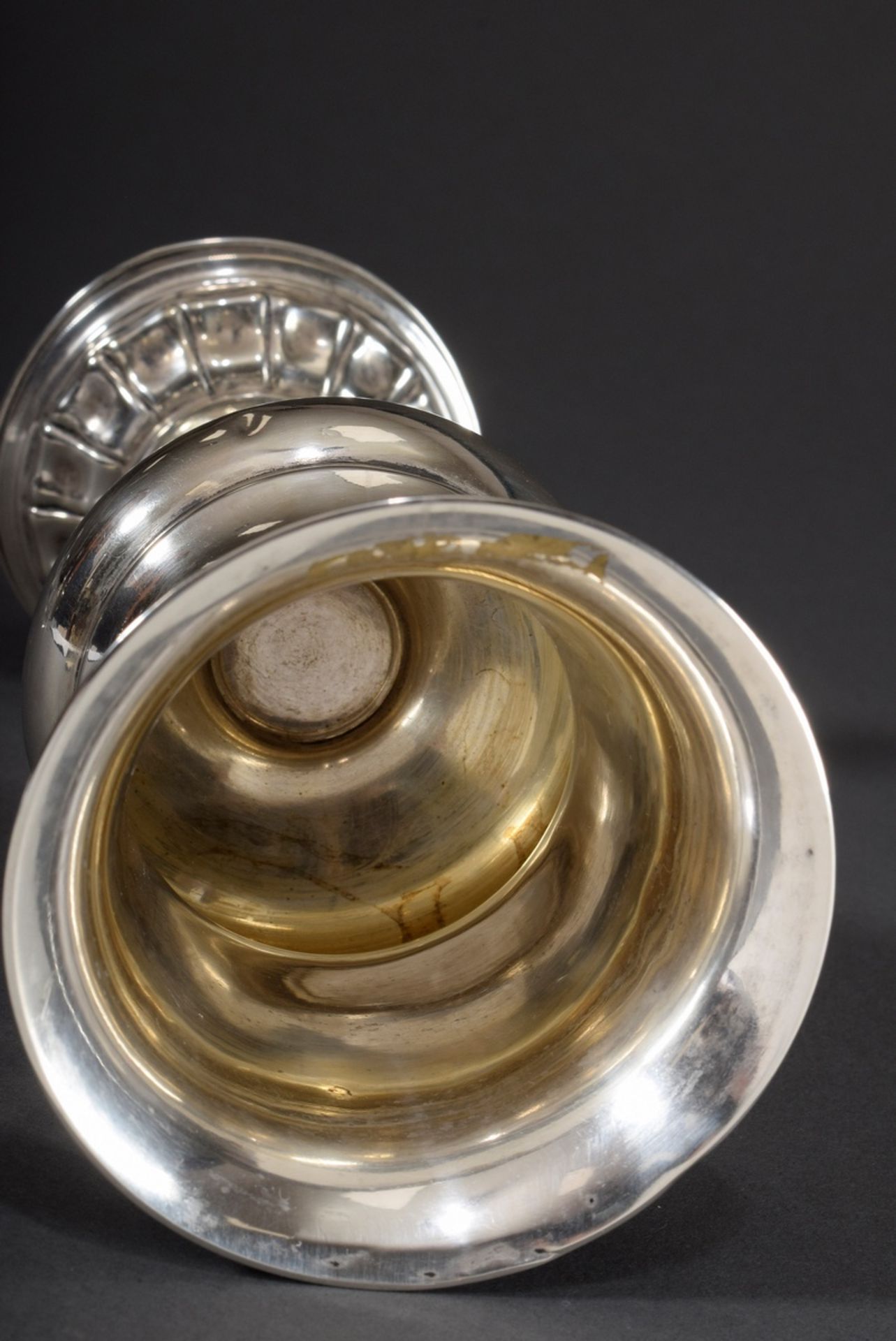 Versilberter Spätbiedermeier Pokal mit gravierte | Silver plated late Biedermeier goblet with engra - Bild 3 aus 7