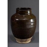 Chinesischer dunkelbrauner Steinzeug Topf, dunke | Chinese dark brown stoneware pot, dark brown, So