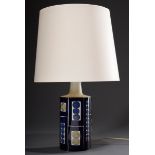 Schwedische Midcentury Lampe mit blau glasiertem | Swedish Midcentury lamp with blue glazed ceramic