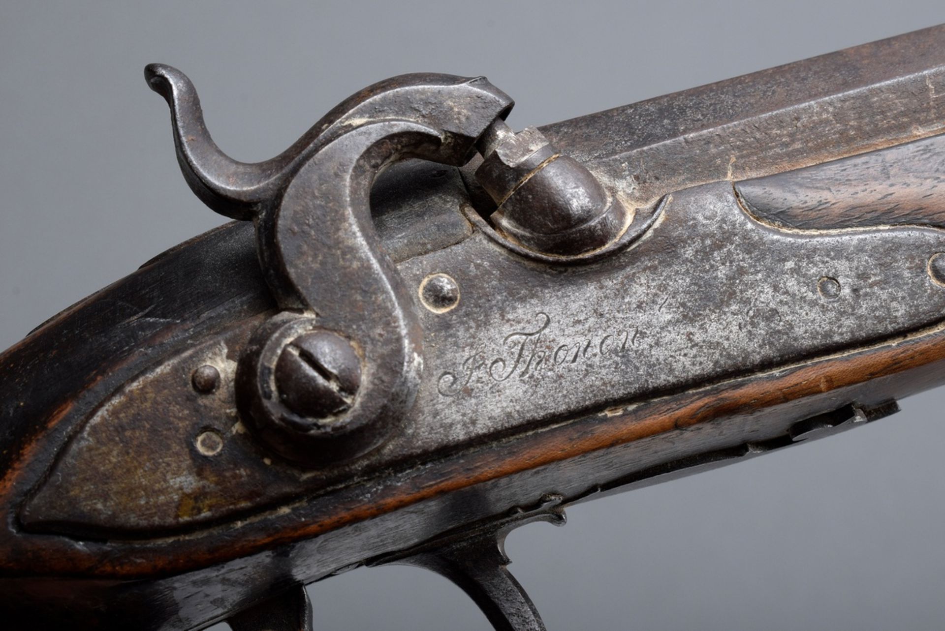 Antike Vorderladerpistole mit Percussionsschloss | Antique muzzle-loading pistol with percussion lo - Image 3 of 11