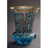 Türkisfarbener Biedermeier Ranftbecher mit facet | Turquoise Biedermeier Ranftbecher with faceted w