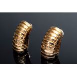 Paar Midcentury GG 750 Ohrclips in Schlauchform, u | Pair of Midcentury GG 750 tube earclips, circa