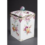 Eckige Meissen Rokoko Dose "Blumen" mit vergolde | Square Meissen rococo box "Flowers" with gilt si