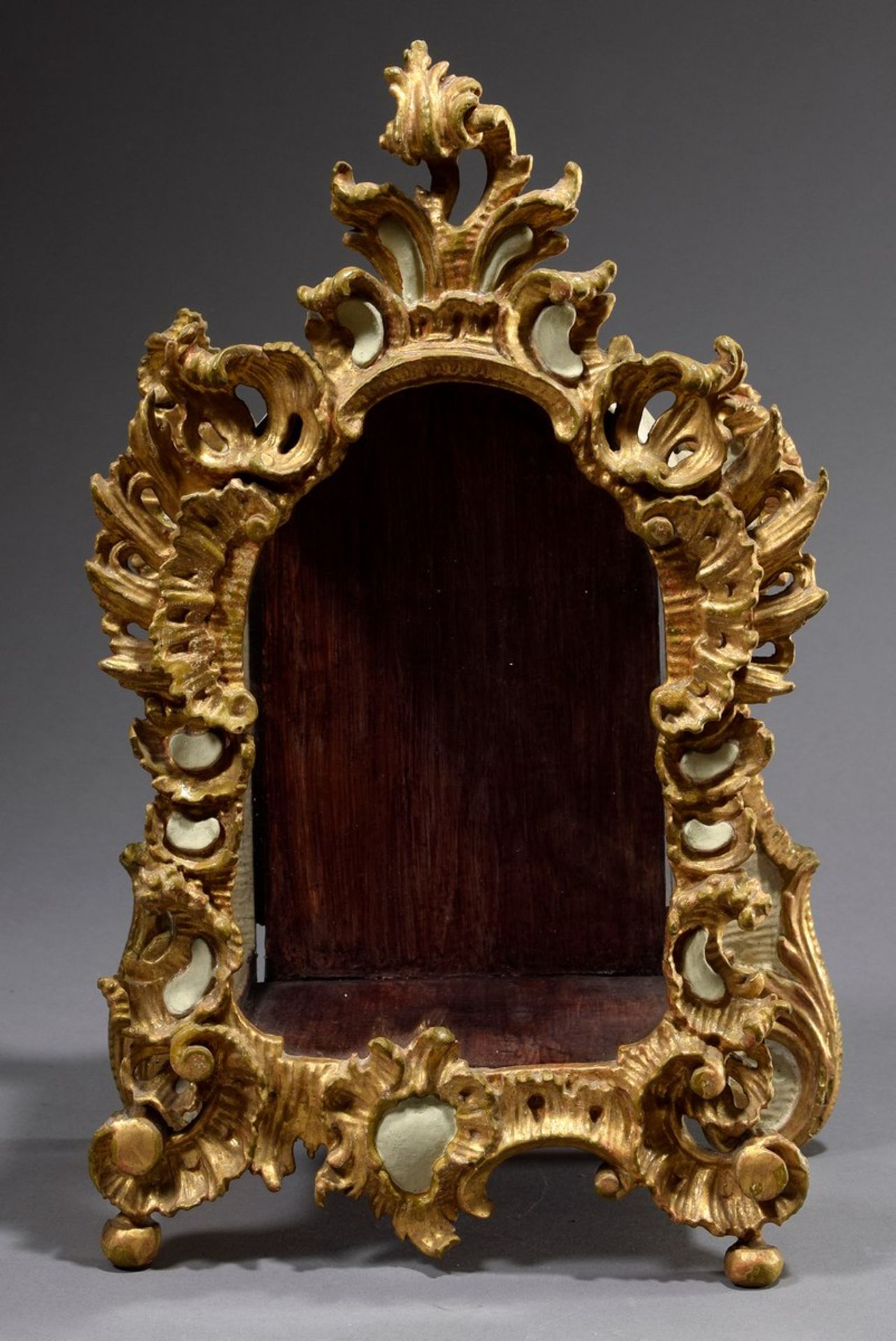 Reliquiarkästchen, Holz geschnitzt, weiß/gold ge | Reliquary box, carved wood, white/gold painted, - Bild 2 aus 5