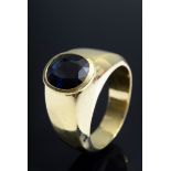 Eleganter GG 750 Ring mit oval facettiertem Saphi | Elegant GG 750 ring with oval faceted sapphire