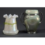 2 Diverse Teile Jugendstil Glas um 1900: Konisch | 2 Various pieces of Art Nouveau glass c. 1900: c