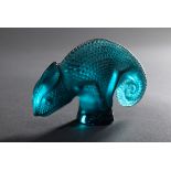 Kleine Lalique Figur "Chamäleon" aus grünen satin | Small Lalique figurine "Chameleon" of green sat