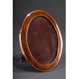 Ovaler italienischer Rahmen mit orange-braunem G | Oval Italian frame with orange-brown guilloché e