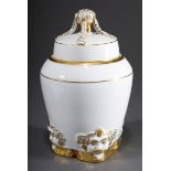 Hohe Art Deco Deckeldose mit ornamentaler Bemalu | Tall Art Deco lidded box with ornamental paintin