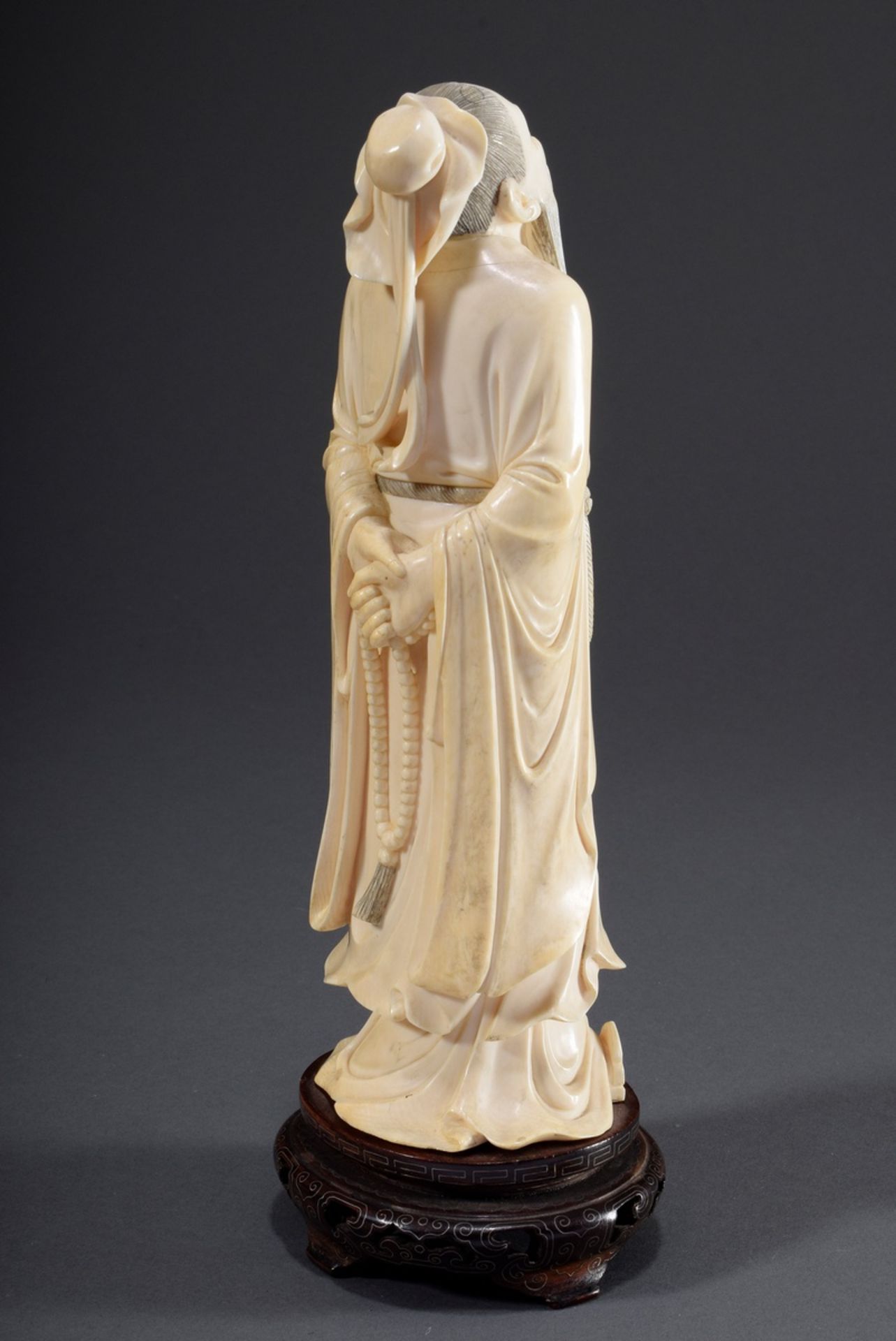 Chinesische Elfenbein Schnitzerei "Konfuzius, de | Chinese ivory carving "Confucius, looking up to - Bild 4 aus 9