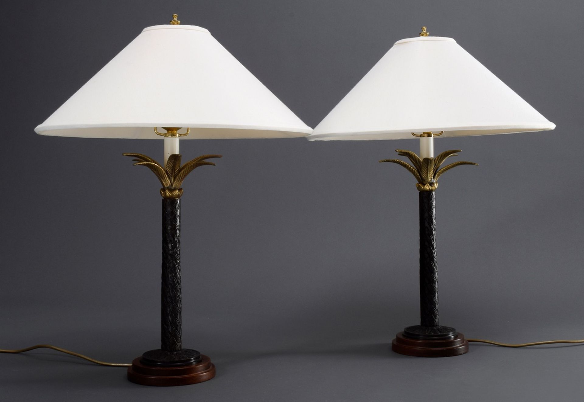 Paar moderne "Palmen" Lampen, Bronze/Messing, H. | Pair of modern "Palms" Lamps, Bronze/Brass, H. - Bild 2 aus 6