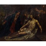 Andachtsbild „Grablegung Christi“, Öl/Holz, 18.J | Devotional picture "Entombment of Christ", oil/w