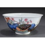 Chinesische Kumme "Wachteln und Pflaumenzweige" | Chinese bowl "Quails and Plum Blossoms" in fine