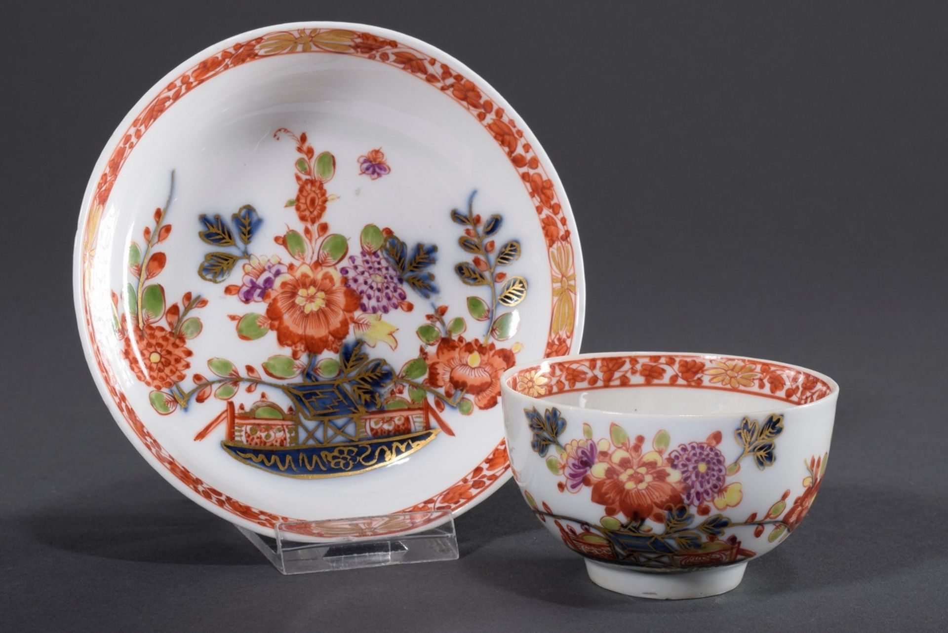 Meissen Koppchen/UT mit polychromer Malerei "Tis | Meissen cup/bottom with polychrome painting " ta - Bild 2 aus 7