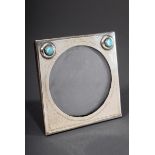 Kleiner dänischer Rahmen mit zwei hellblauen Gla | Small Danish frame with two light blue glass cab