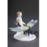 Rosenthal Figur "Knabe auf Libelle (Gleitflug)", | Rosenthal figure "Boy on dragonfly (gliding flig