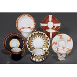 5 Diverse Art Deco Mokkatassen/UT in verschieden | 5 Various Art Deco mocha cups/saucers in differe