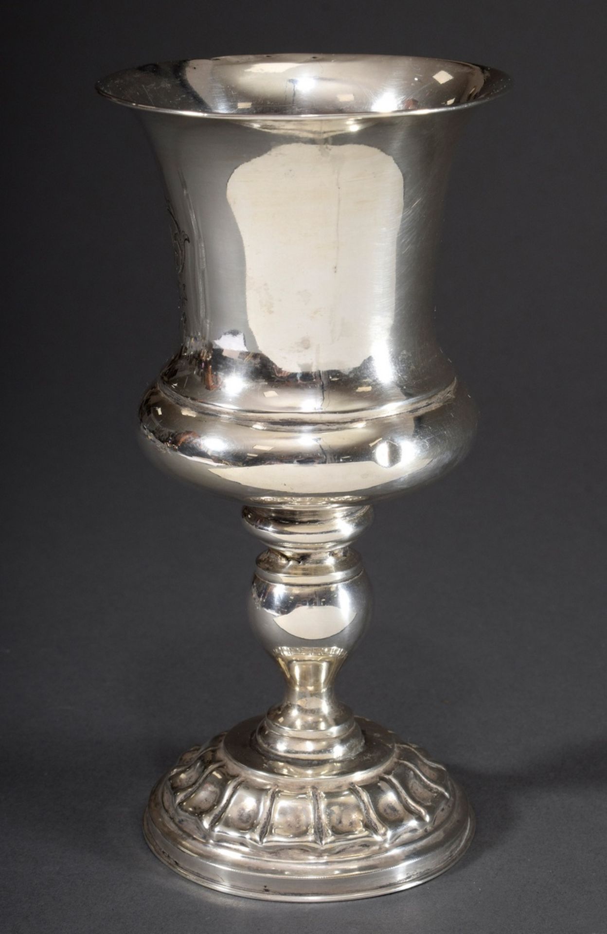 Versilberter Spätbiedermeier Pokal mit gravierte | Silver plated late Biedermeier goblet with engra - Bild 2 aus 7
