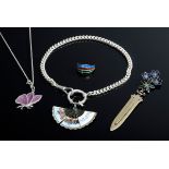 4 Diverse Teile emaillierter Silber 800/925 Schm | 4 Various pieces of enamelled silver 800/925 jew