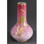 Jugendstil Opalinglas Vase mit roséfarbenem Verl | Art Nouveau opaline glass vase with rosé gradien