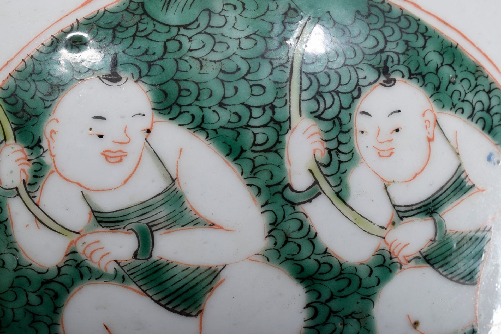 Chinesischer Famille verte Deckeltopf "Darstellu | Chinese Famille verte lidded pot "Depiction of t - Bild 7 aus 8