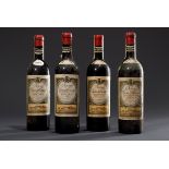 4 Flaschen Rotwein: 1955 "Chateau Rauzan Gassies | 4 bottles of red wine: 1955 "Chateau Rauzan Gass