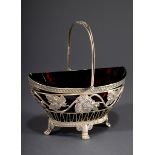 Durchbrochener Zuckerkorb mit Weinlaubdekor und | Openwork sugar basket with vine leaf decoration