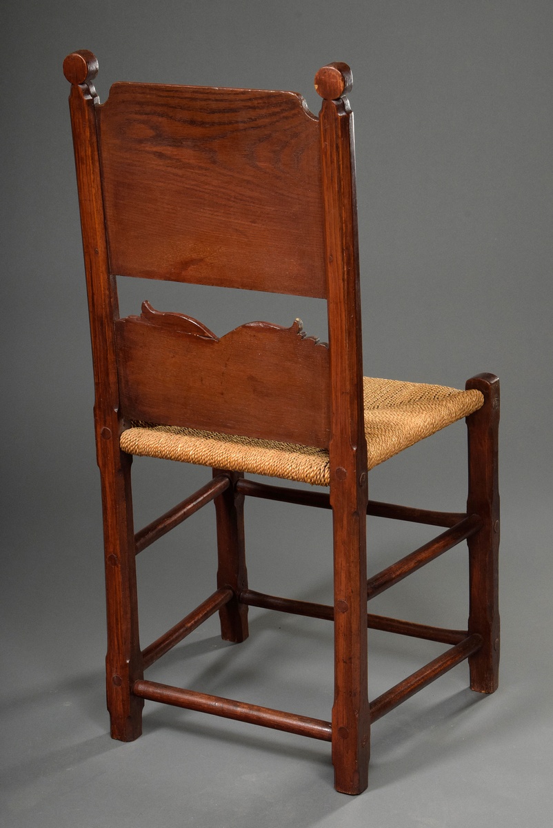Vierländer Stuhl mit intarsierter Lehne, bez.: " | Vierländer chair with inlaid backrest, inscribed - Image 4 of 4