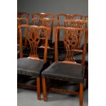 10 Mahagoni Chippendale Stühle mit durchbrochen | 10 mahogany Chippendale chairs with openwork car