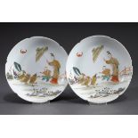 Paar Chine de Command Tellerchen nach Qianlong V | Pair of Chine de Command small plates after Qian