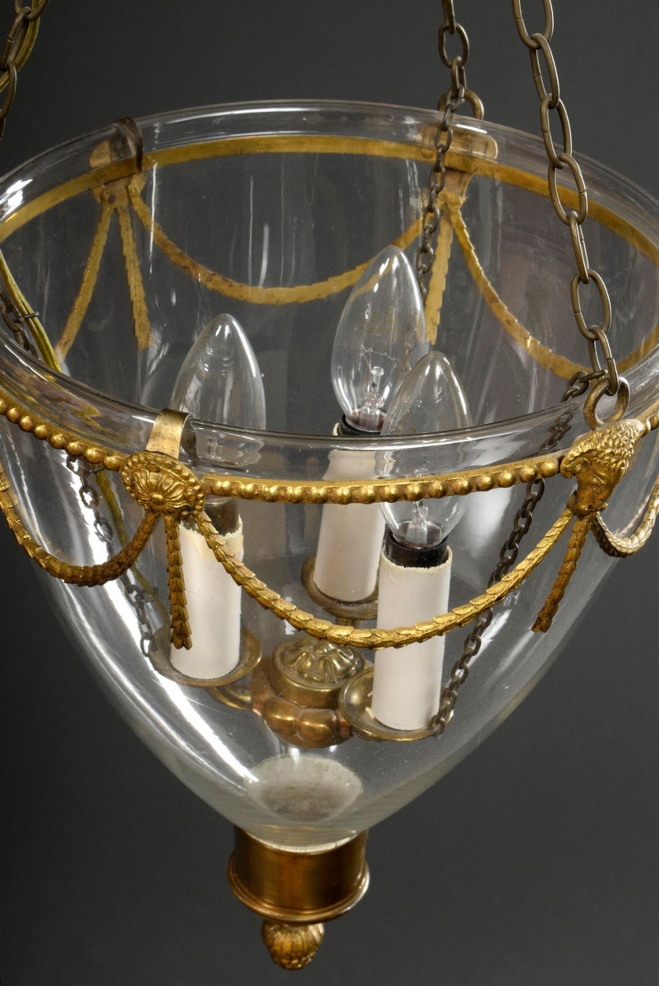 Kleine klassizistische Deckenampel mit feuerverg | Small classicistic ceiling lamp with fire-gilded - Image 5 of 5