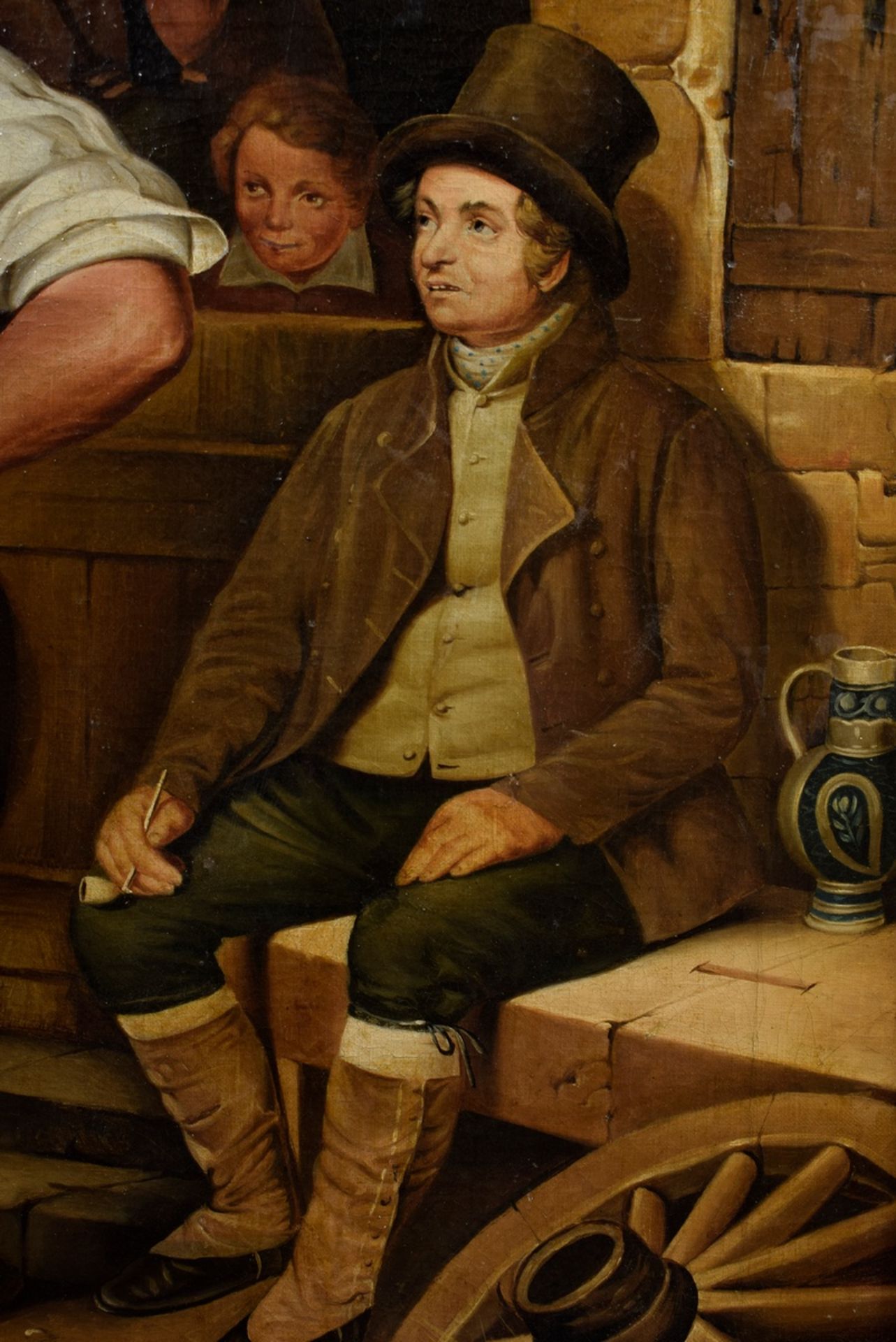 Unbekannter Biedermeier Maler um 1840 "Vor der S | Unknown Biedermeier painter around 1840 "In fron - Image 4 of 6