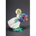 Keramos Miniaturfigur "Blumenmädchen", heller Sc | Keramos miniature figure "Flower Girl", light-co