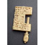 Kleine Elfenbein Zwinge für Handarbeit, China um 19 | Small ivory clamp for needlework, China c. 19
